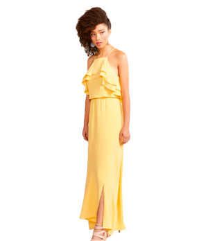 vestido amarelo feminino