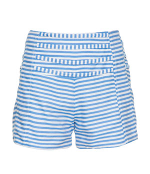 short listrado de azul